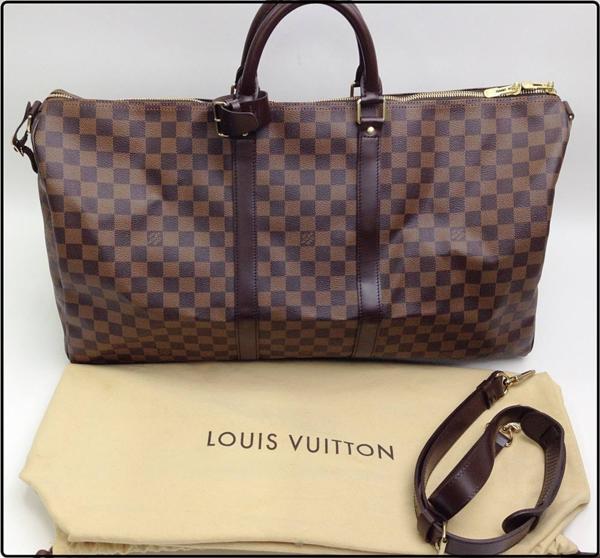 LOUIS VUITTON ルイヴィトン ダミエ キーポル55 バンドリエール N41414 ボストンバッグ 旅行鞄 ※ネームタグイニシャル有 中古 美品高価買取致しました。