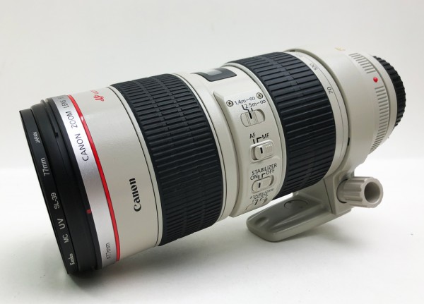 キヤノン Canon EF レンズ 70-200mm F2.8 L IS USM フード・ケース付き 美品 外観傷なし買取致しました。
