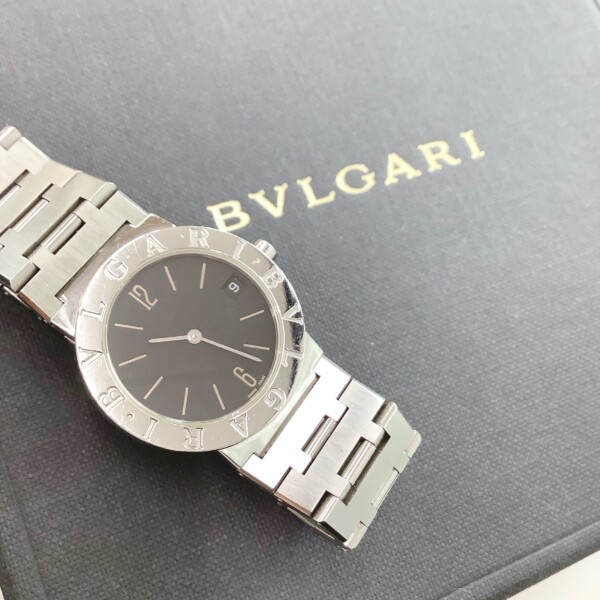 BVLGARI 腕時計 ブルガリブルガリ BB30SS クオーツ 黒文字盤 買取致しました。