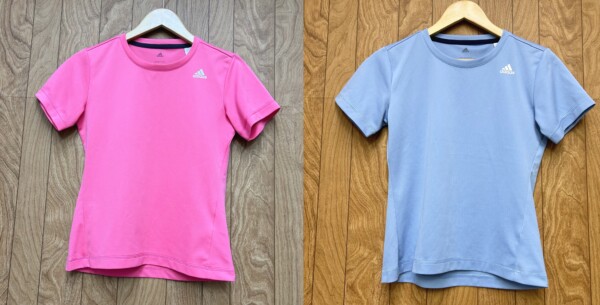 adidas レディース半袖機能Tシャツ（ブルー・ピンク）買取致しました。