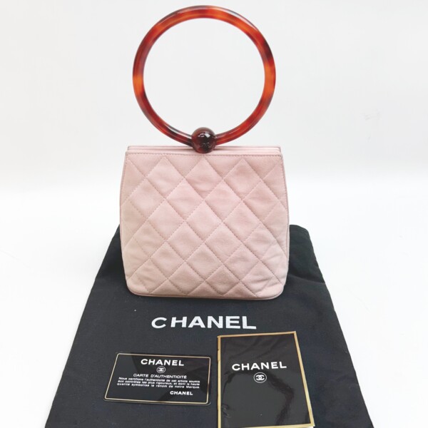 CHANEL スエード ワンハンドルミニバッグ ハンドバッグ 4番台 ピンクカラー  買取致しました。