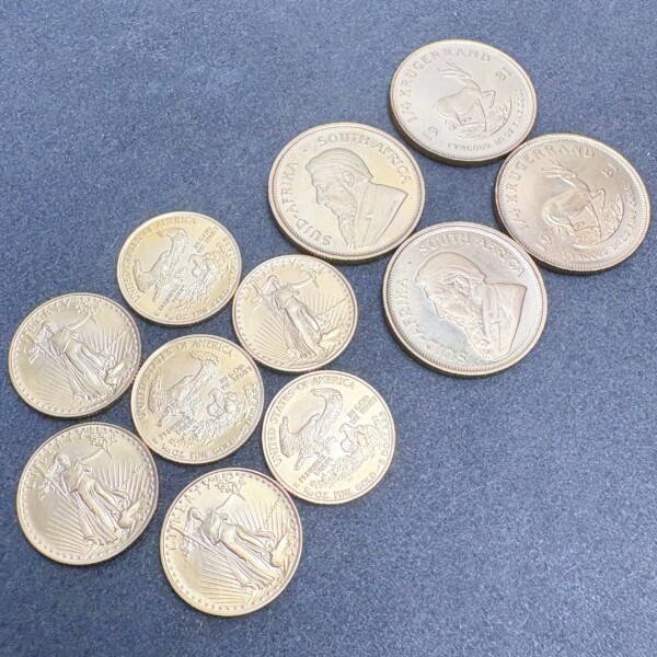 〈7月19日最高値更新！〉クルーガーランド金貨1/4oz・イーグル金貨1/10ozまとめてお売り頂きました!!