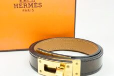 HERMES エルメス ドゥブルトゥール 2連 ブレスレット ブラック×ゴールド金具 レザー 買取致しました。